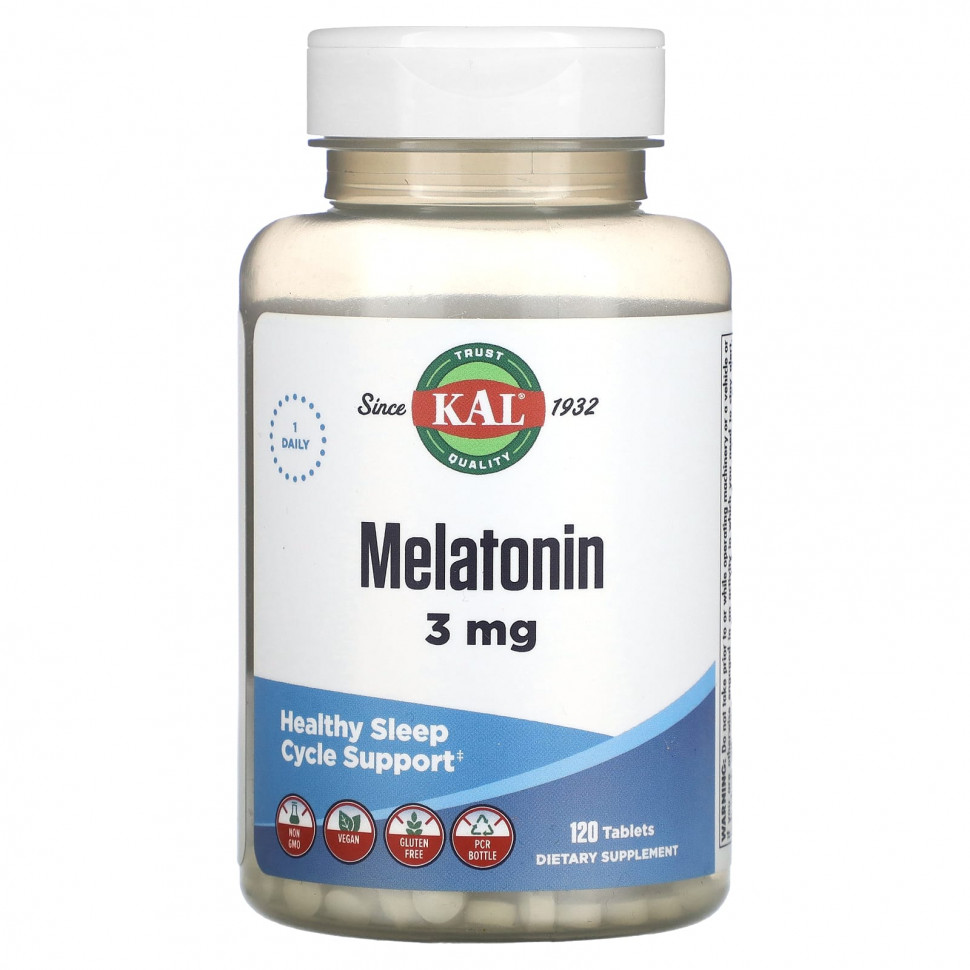 ���� ������ (Iherb) KAL, Malatonin, 3 mg, 120 Tablets, ������ �� 2120 ���