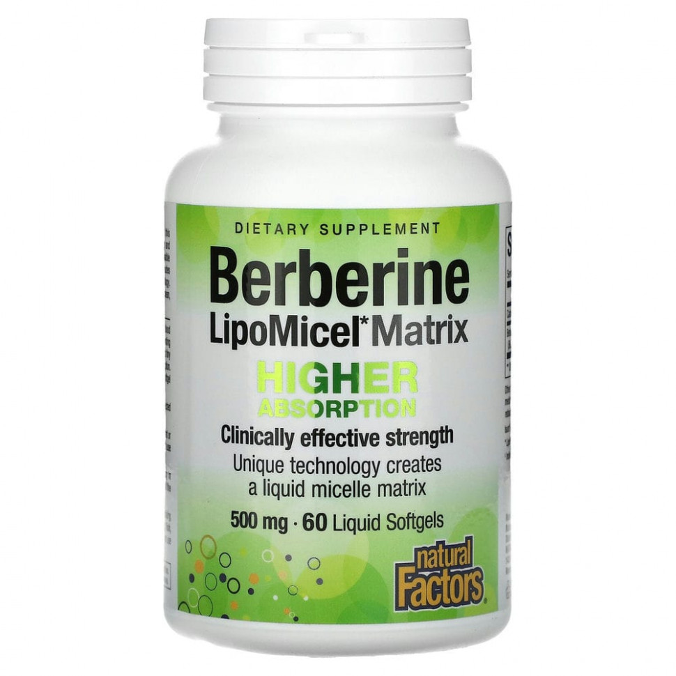 ���� ������ (Iherb) Natural Factors, Berberine LipoMicel Matrix, 500 ��, 60 ������ ��������, ������ �� 4840 ���