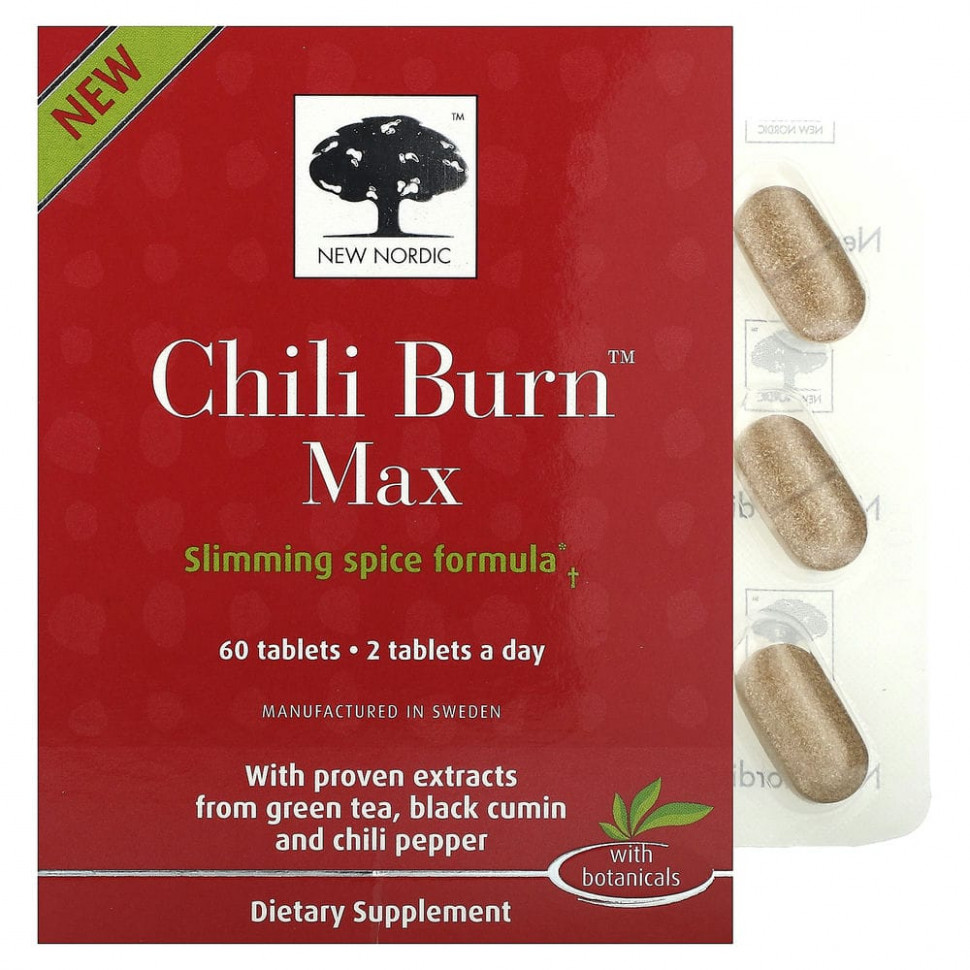 ���� ������ (Iherb) New Nordic US Inc, Chili Burn Max, 60 ��������, ������ �� 4610 ���
