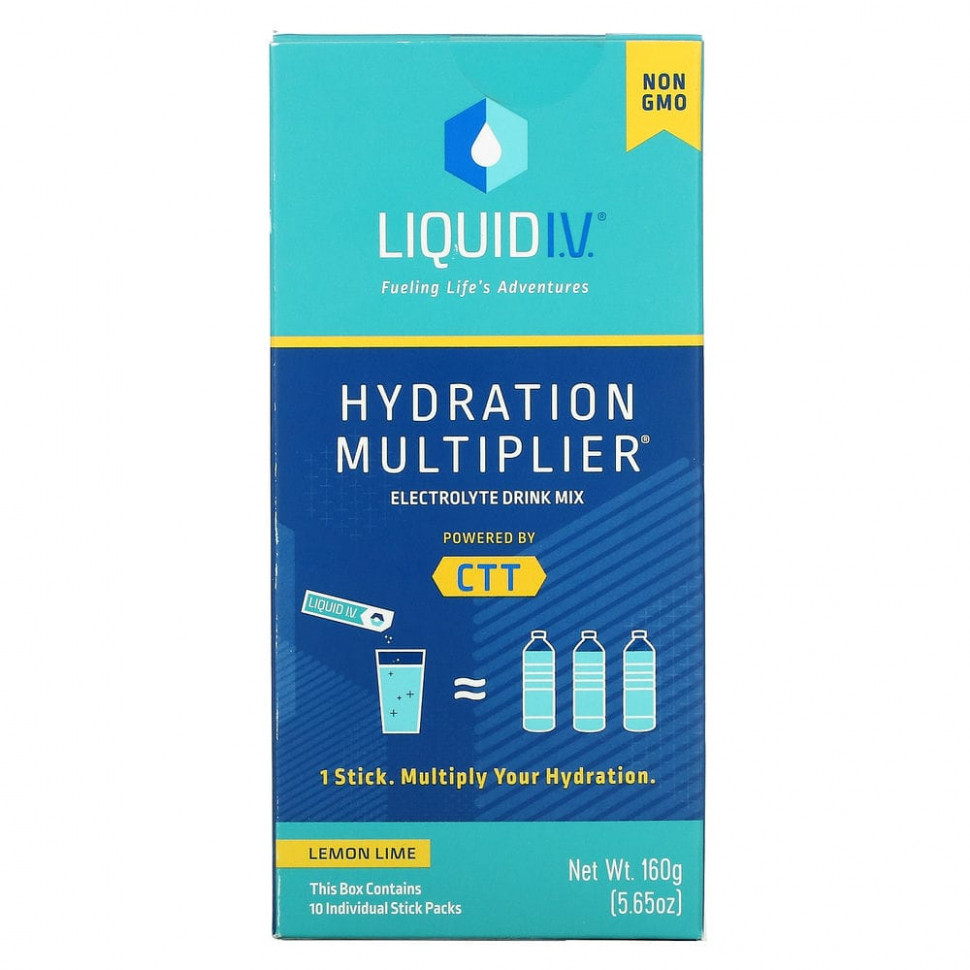 ���� ������ (Iherb) Liquid I.V., Hydration Multiplier, ����� ��� ������������� ������������, ����� � ����, 10 ��������� ��������� �� 16 � (0,56 �����), ������ �� 4450 ���