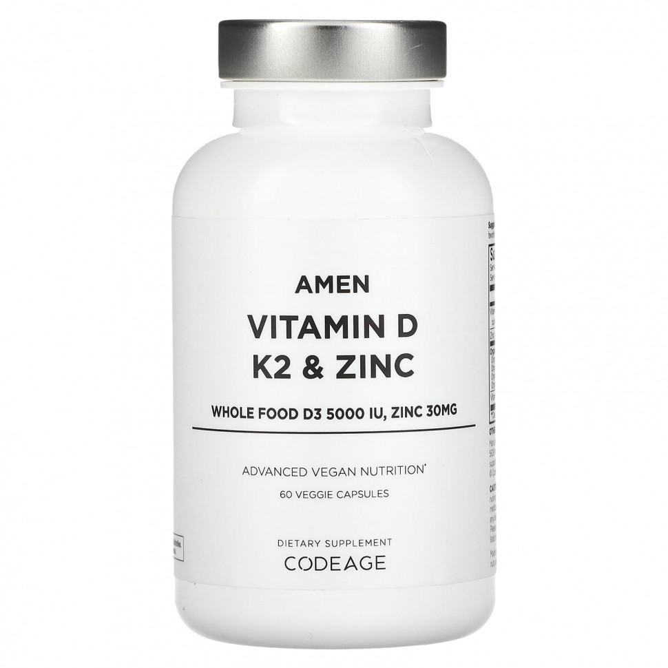���� ������ (Iherb) Codeage, Amen, ������� D, K2 � ����, 60 ������������ ������, ������ �� 3940 ���