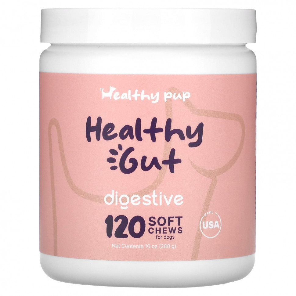 ���� ������ (Iherb) Healthy Pup, Healthy Gut, ��� ��������������� �������, ��� �����, 120 ����������� ��������, 288 � (10 �����), ������ �� 4340 ���