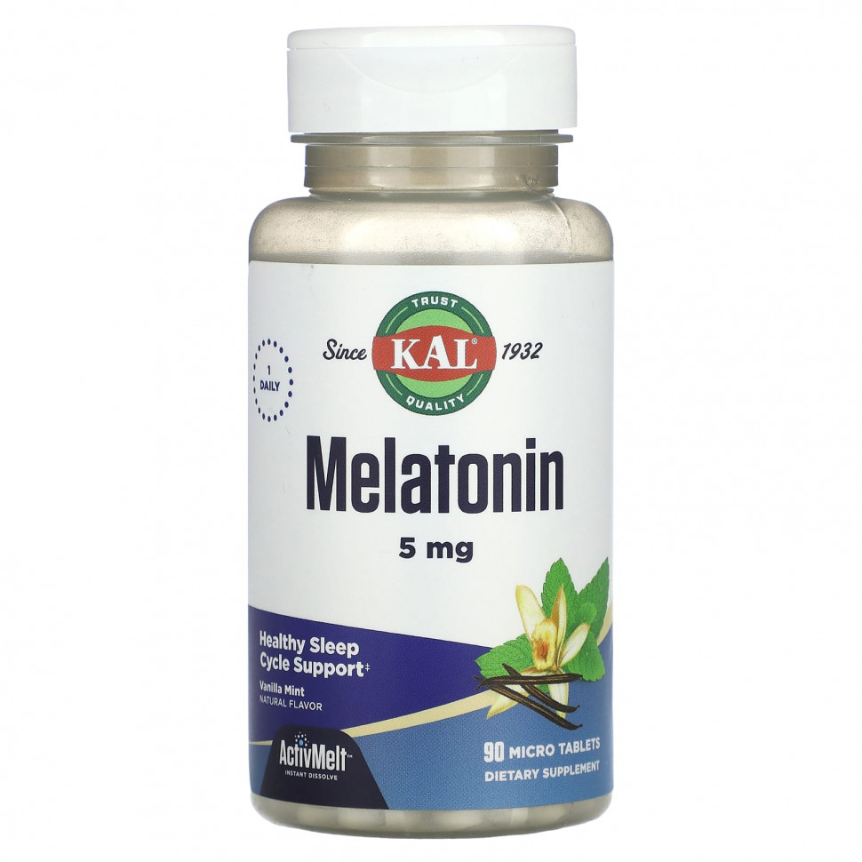 ���� ������ (Iherb) KAL, ���������, ��������� ����, 5 ��, 90 ����� ��������, ������ �� 2030 ���