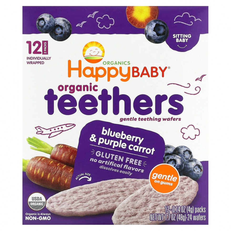   (Iherb) Happy Family Organics, Organic Teethers,        ,    , 12   4  (0,14 ),   1510 