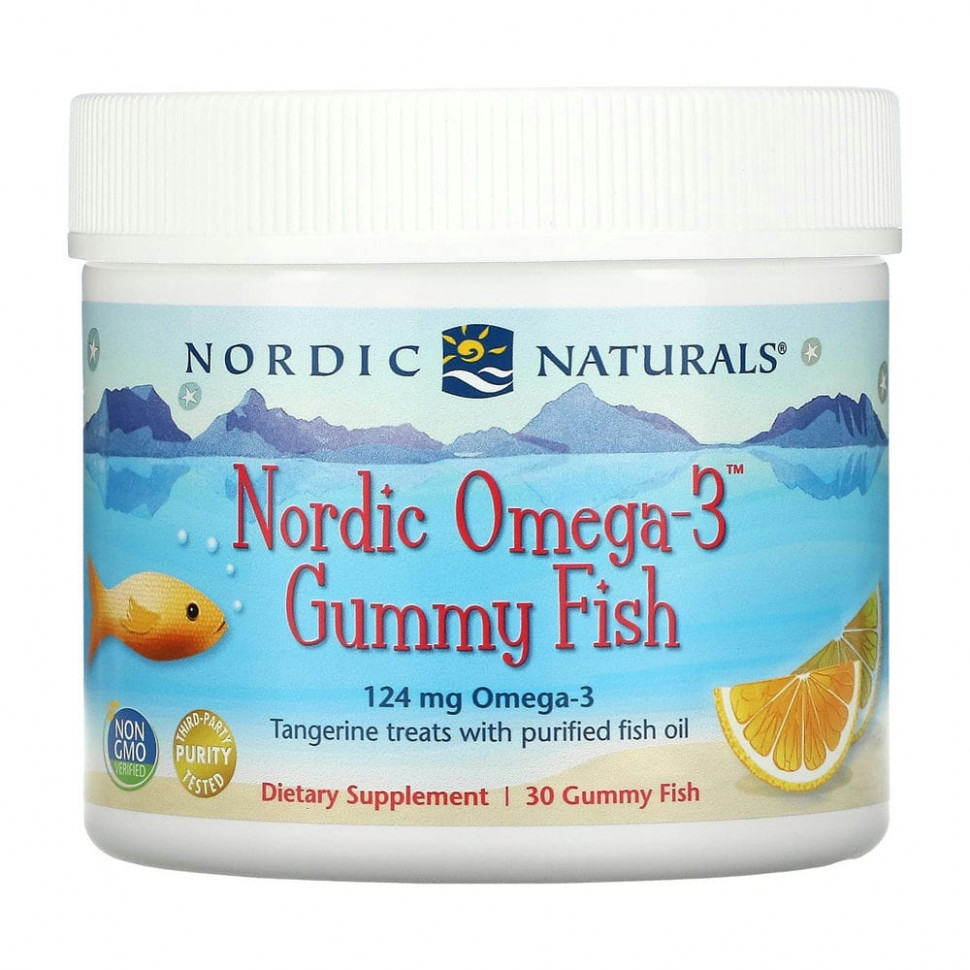 ���� ������ (Iherb) Nordic Naturals, Nordic Omega-3 Gummy Fish, ������������� ���������, 124 ��, 30 ����������� �������� � ����� �����, ������ �� 5670 ���