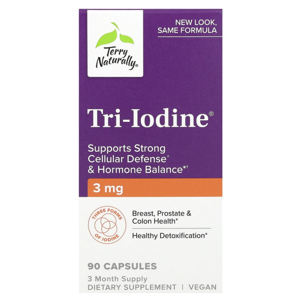 ���� ������ (Iherb) Terry Naturally, Tri-Iodine, 3 ��, 90 ������, ������ �� 3810 ���