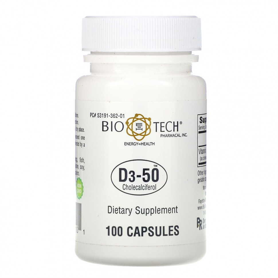 ���� ������ (Iherb) Bio Tech Pharmacal, D3-50, ���������������, 100 ������, ������ �� 5150 ���