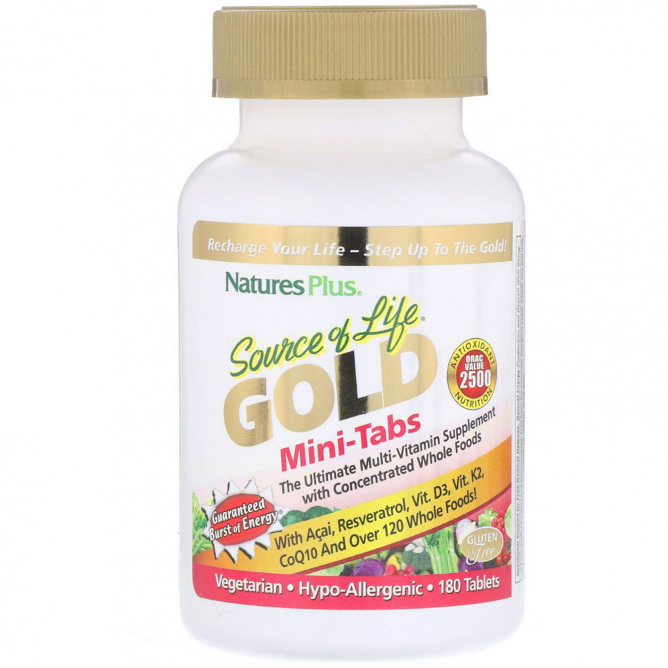 ���� ������ (Iherb) NaturesPlus, Source of Life, Gold, ����-��������, ������ ���������������� �������, 180 ��������, ������ �� 7900 ���