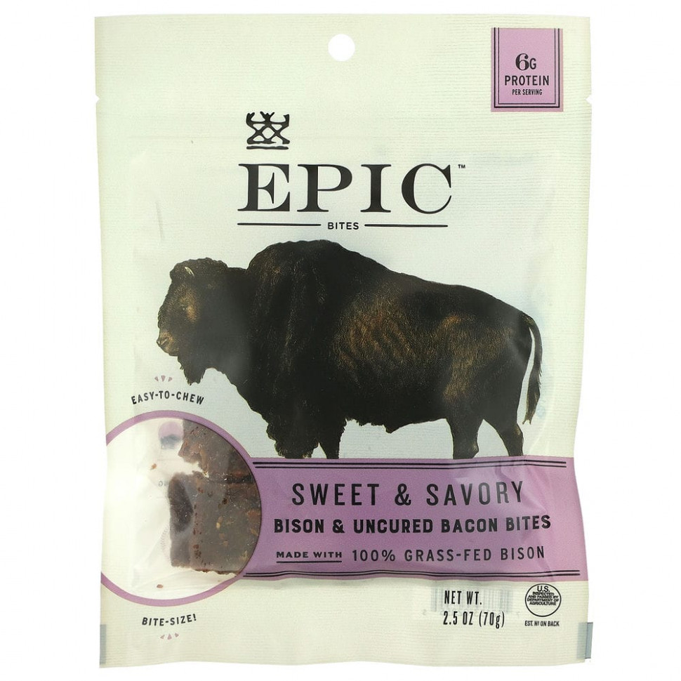 ���� ������ (Iherb) Epic Bar, Bites, ����� � ������������ �����, ������� � ���������, 2,5 ����� (71 �), ������ �� 1840 ���