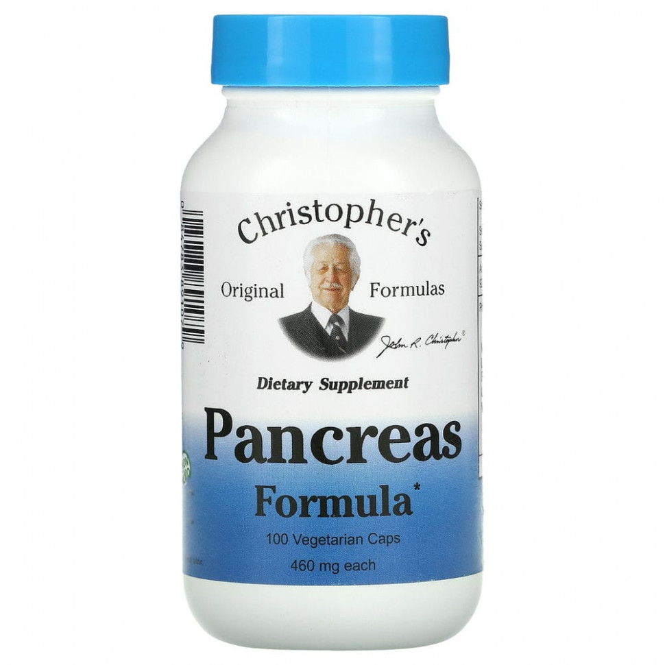   (Iherb) Christopher's Original Formulas, Pancreas Formula, 460 , 100  ,   3800 