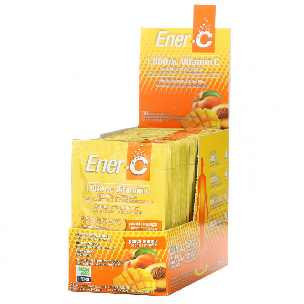 ���� ������ (Iherb) Ener-C, ������� C, ����� ��� ������������� ����������������� ������� �� ������ ������� � �����, 1000 ��, 30 ���������, 9,64 � (0,3 �����) ������, ������ �� 3310 ���