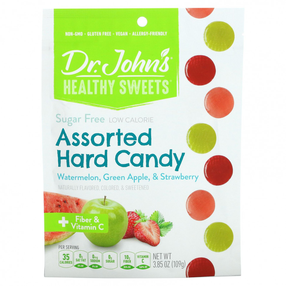 ���� ������ (Iherb) Dr. John's Healthy Sweets, ������� �������, + ��������� � ������� C, ��� ������, 109 � (3,85 �����), ������ �� 1540 ���