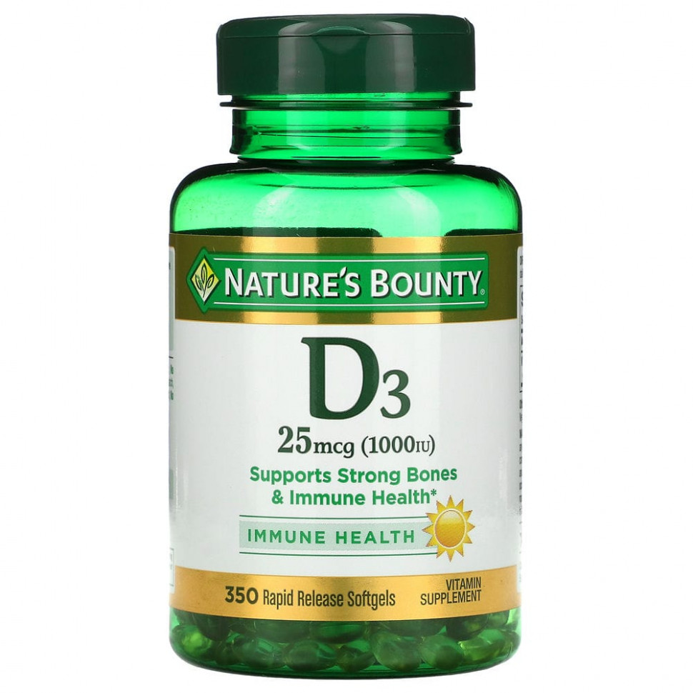 ���� ������ (Iherb) Nature's Bounty, D3, Immune Health, 25 ��� (1000 ��), 350 ������ �������� � ������� ��������������, ������ �� 4000 ���