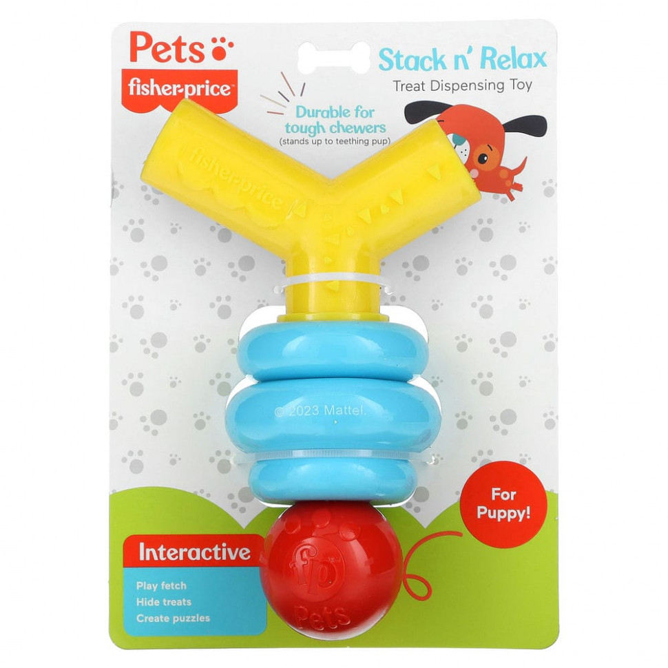   (Iherb) Fisher-Price, Pets, Stack n 'Relax Treat Dispensing Toy,  , 1  ,   2030 
