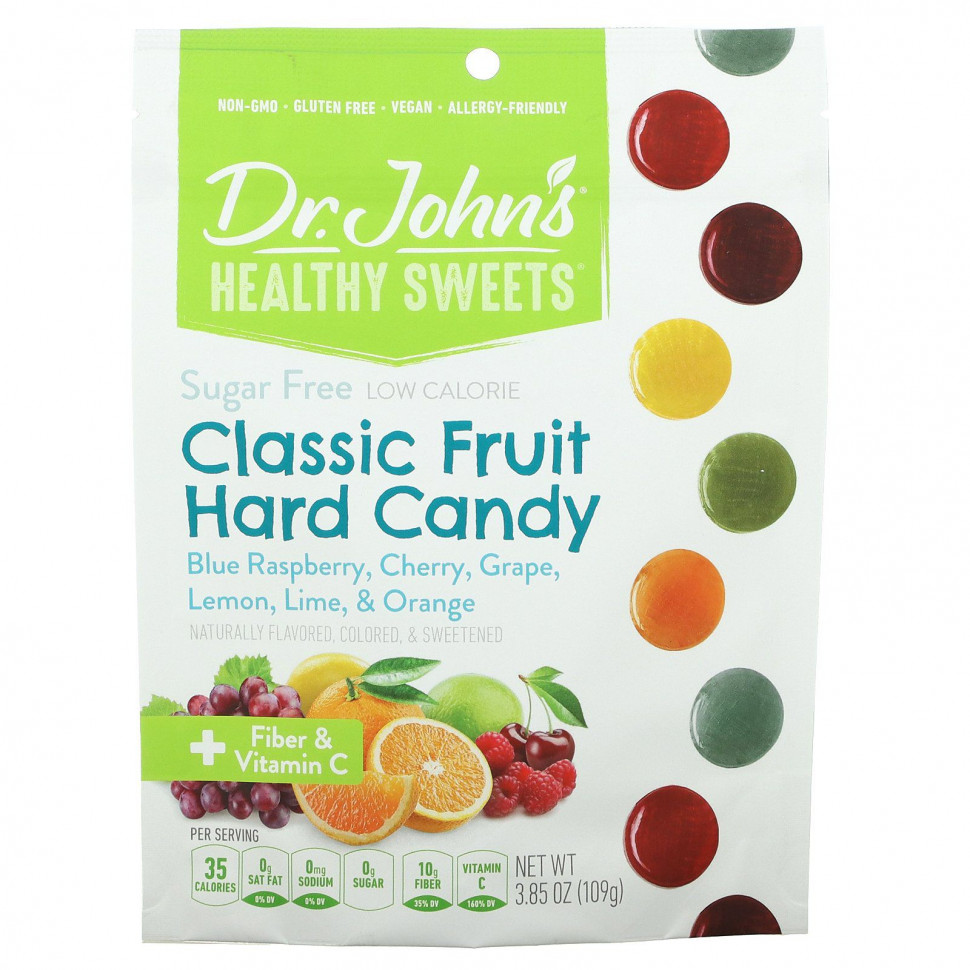 ���� ������ (Iherb) Dr. John's Healthy Sweets, ��������� �������� Classic, + ��������� � ������� C, ��� ������, 109 � (3,85 �����), ������ �� 1540 ���