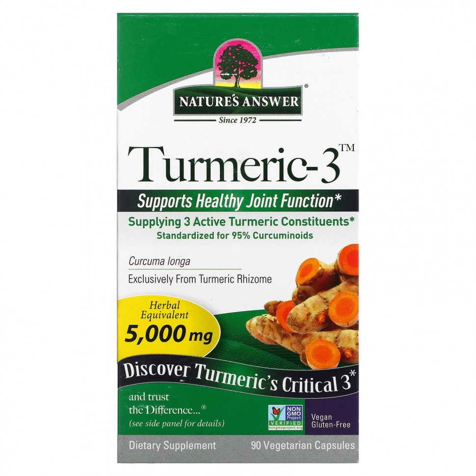 ���� ������ (Iherb) Nature's Answer, Turmeric-3, 5,000 mg, 90 Vegetarian Capsules, ������ �� 4720 ���