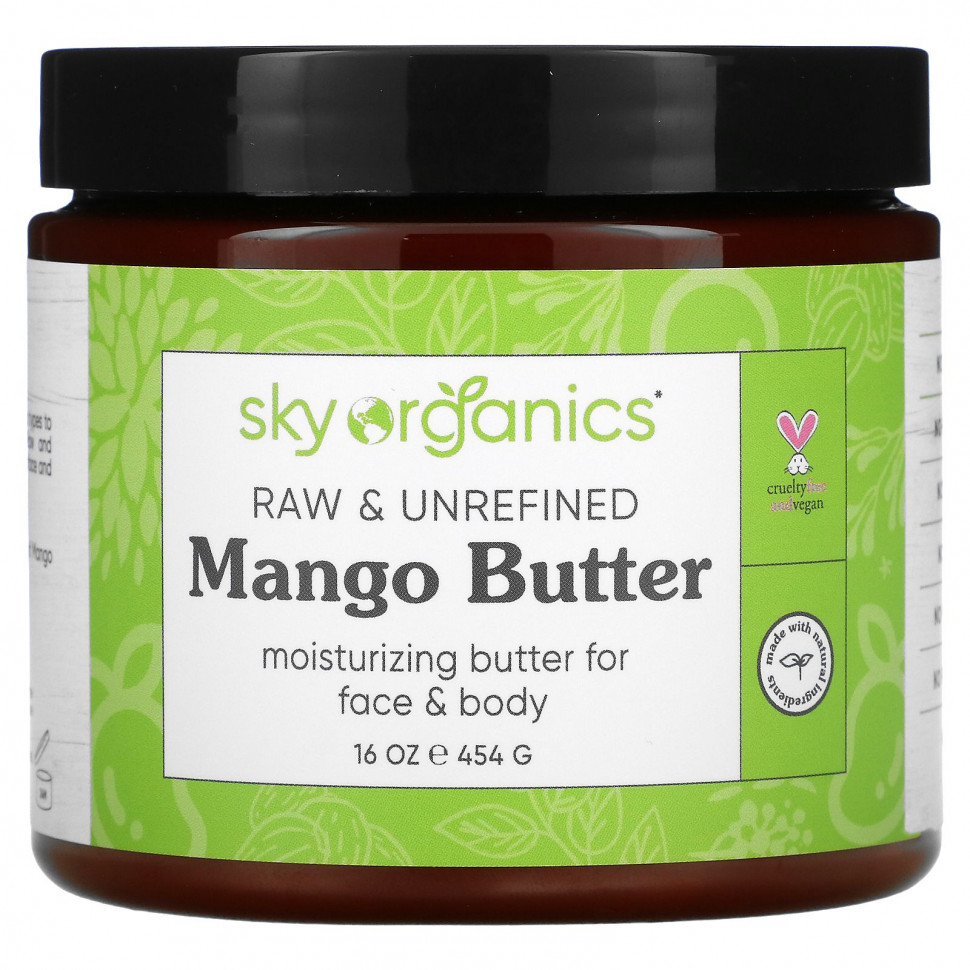 ���� ������ (Iherb) Sky Organics, Organic Unrefined Raw, Mango Butter, 16 fl oz (454 g), ������ �� 3600 ���