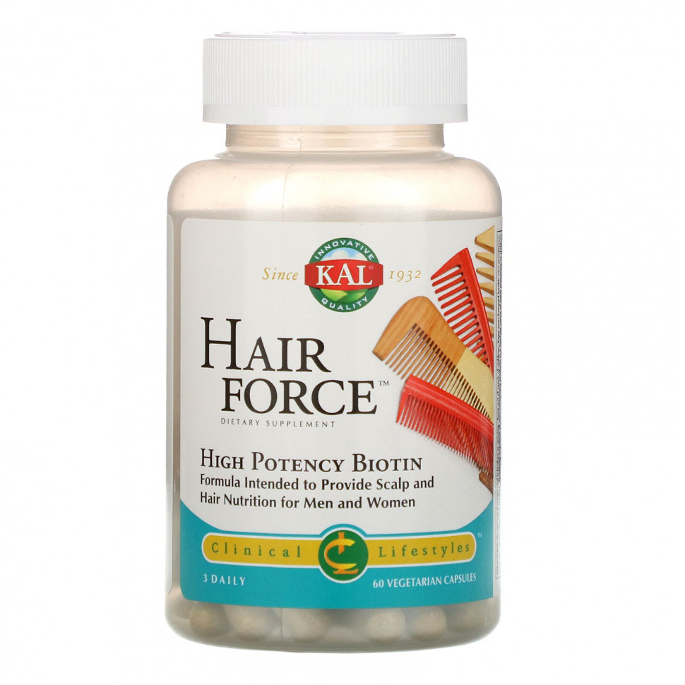 ���� ������ (Iherb) KAL, Hair Force, ����������������� ������, 60 �������������� ������, ������ �� 2660 ���