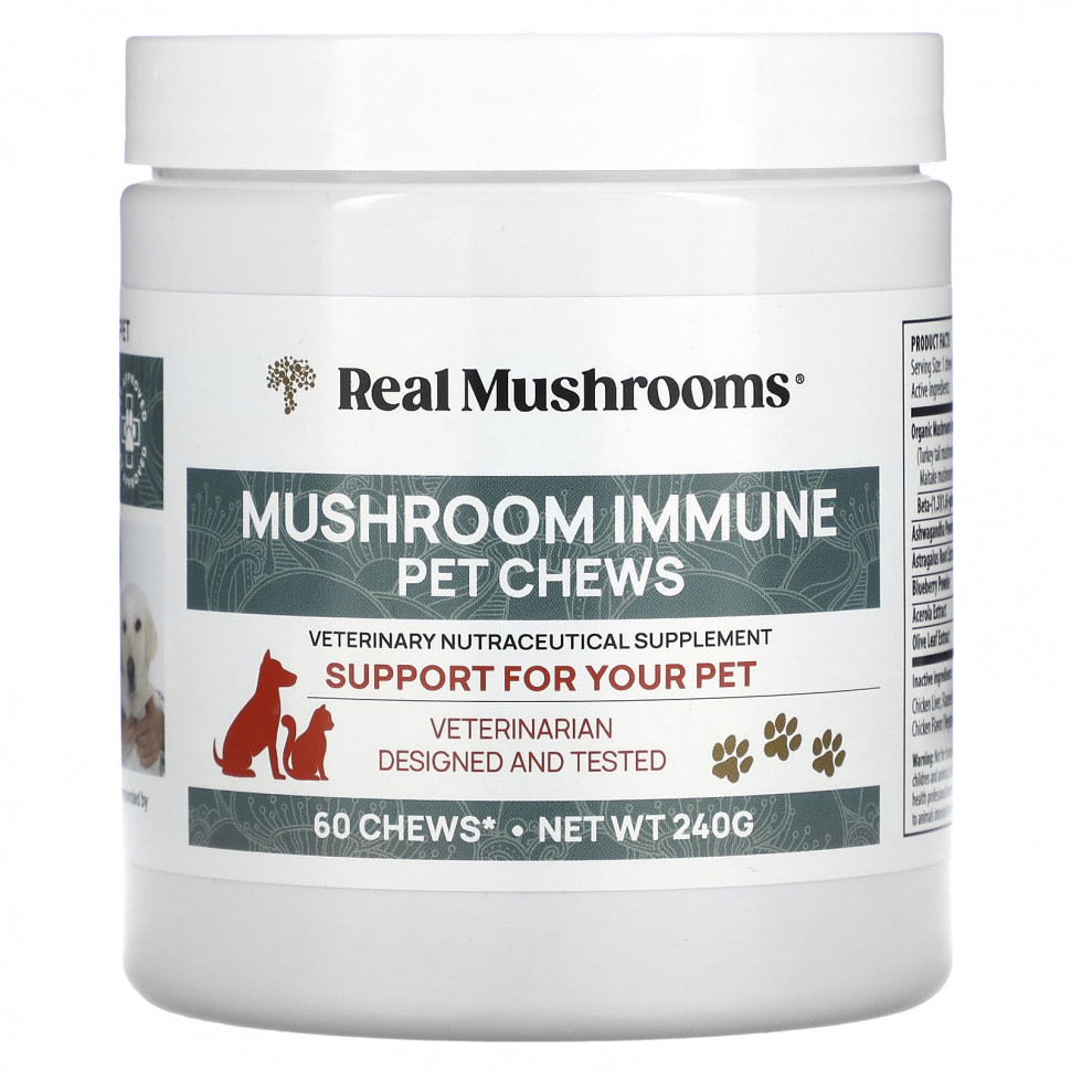���� ������ (Iherb) Real Mushrooms, ����������� �������� � ������� �����������, ��������� ������ �������, 60 ����������� �������� (240 �), ������ �� 5370 ���