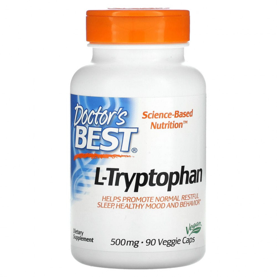 ���� ������ (Iherb) Doctor's Best, L-��������� � TryptoPure, 500 ��, 90 ������������ ������, ������ �� 3860 ���
