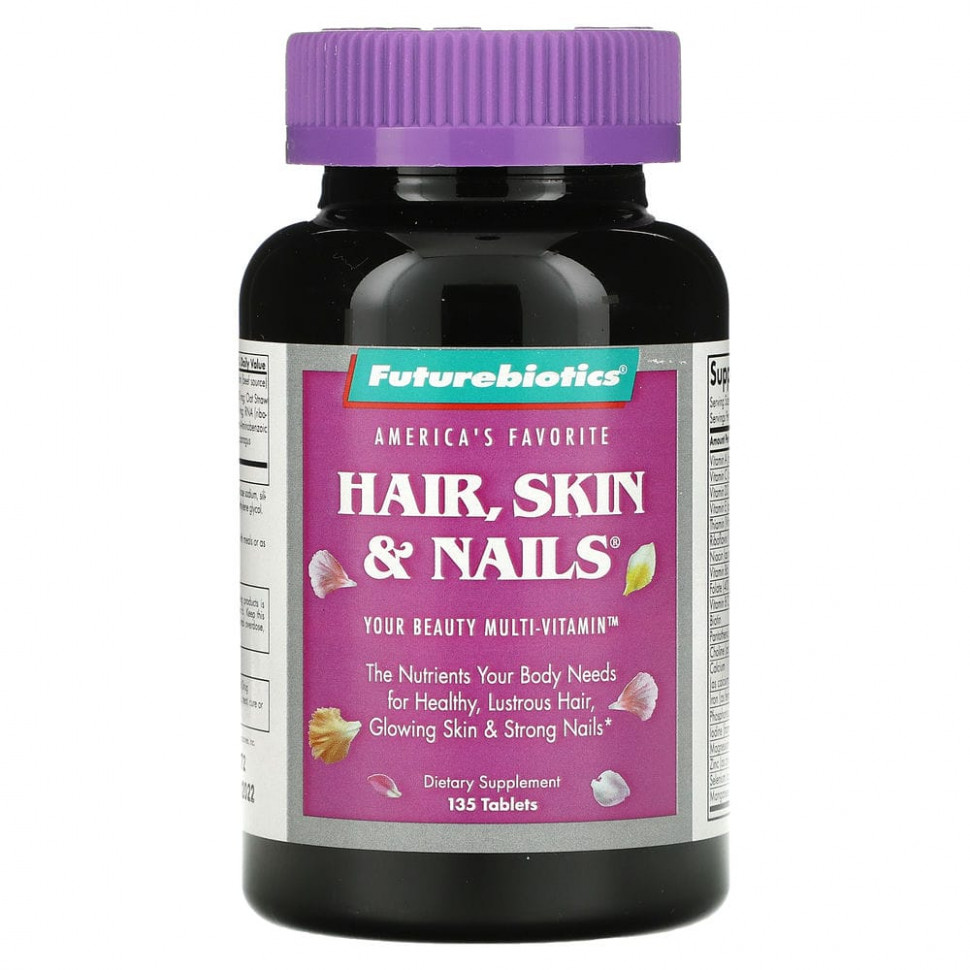 ���� ������ (Iherb) FutureBiotics, Hair, Skin & Nails, �������� ��� ����������� �������� �����, ���� � ������, 135 ��������, ������ �� 3060 ���
