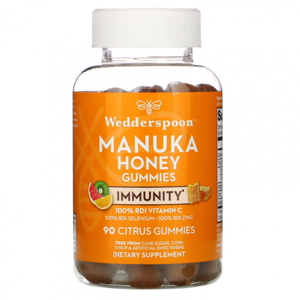 ���� ������ (Iherb) Wedderspoon, Manuka Honey, ����������� ������� ��� ����������, ����������, 90 ����������� ������, ������ �� 3760 ���