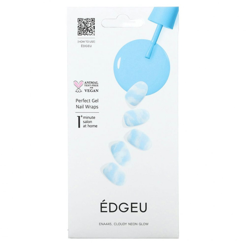 ���� ������ (Iherb) Edgeu, Perfect Gel Nail Wraps, ENA445, Cloudy Neon Glow, ����� �� 16 �������, ������ �� 2060 ���