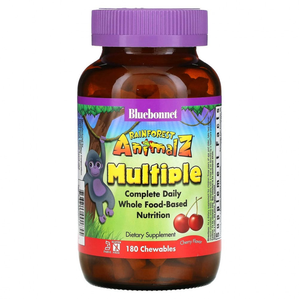 ���� ������ (Iherb) Bluebonnet Nutrition, Rainforest Animalz, �������� ������� ������� ��� ����������� ������, ������������� �� ������ �����, 180 ����������� ��������, ������ �� 5790 ���