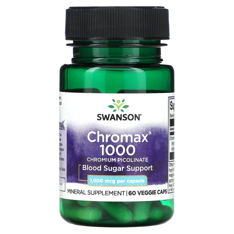 ���� ������ (Iherb) Swanson, Chromax 1000, ��������� �����, 1000 ���, 60 ������������ ������, ������ �� 2580 ���
