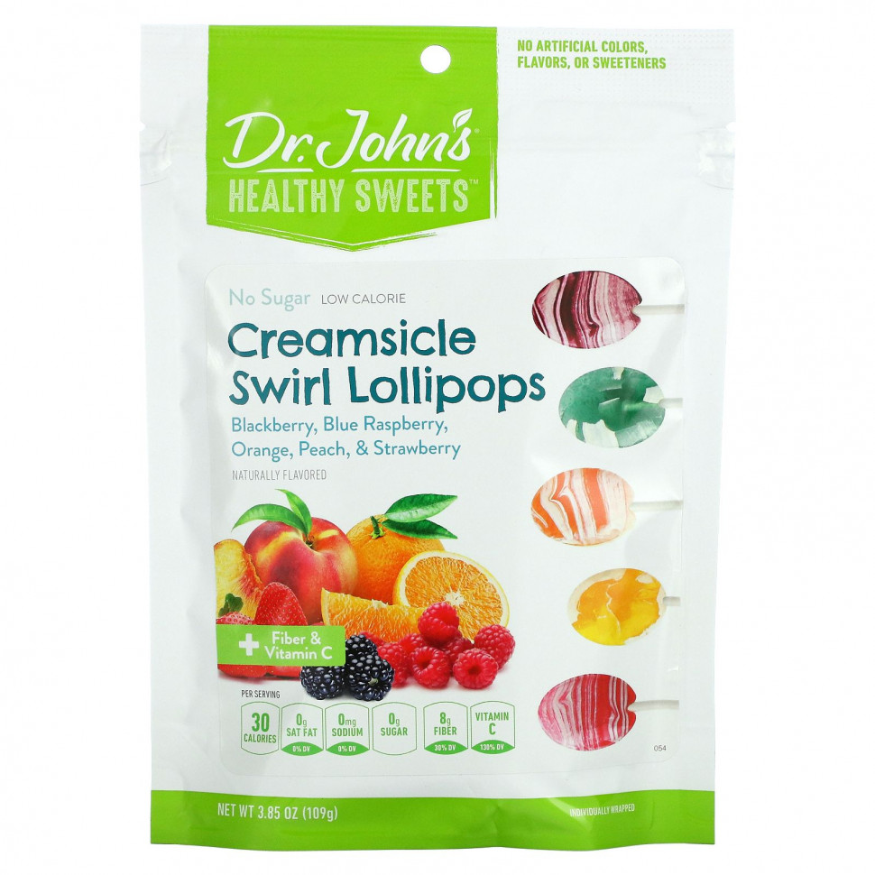 ���� ������ (Iherb) Dr. John's Healthy Sweets, ������� �� ������� Creamsicle Swirl, + ��������� � ������� C, �������, ������� ������, ��������, ������ � ��������, ��� ������, 109 � (3,85 �����), ������ �� 1540 ���