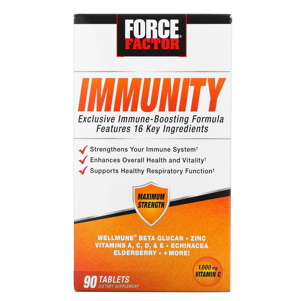���� ������ (Iherb) Force Factor, Immunity, �������� ��� ��������� ����������, 1000 ��, 90 ��������, ������ �� 3740 ���