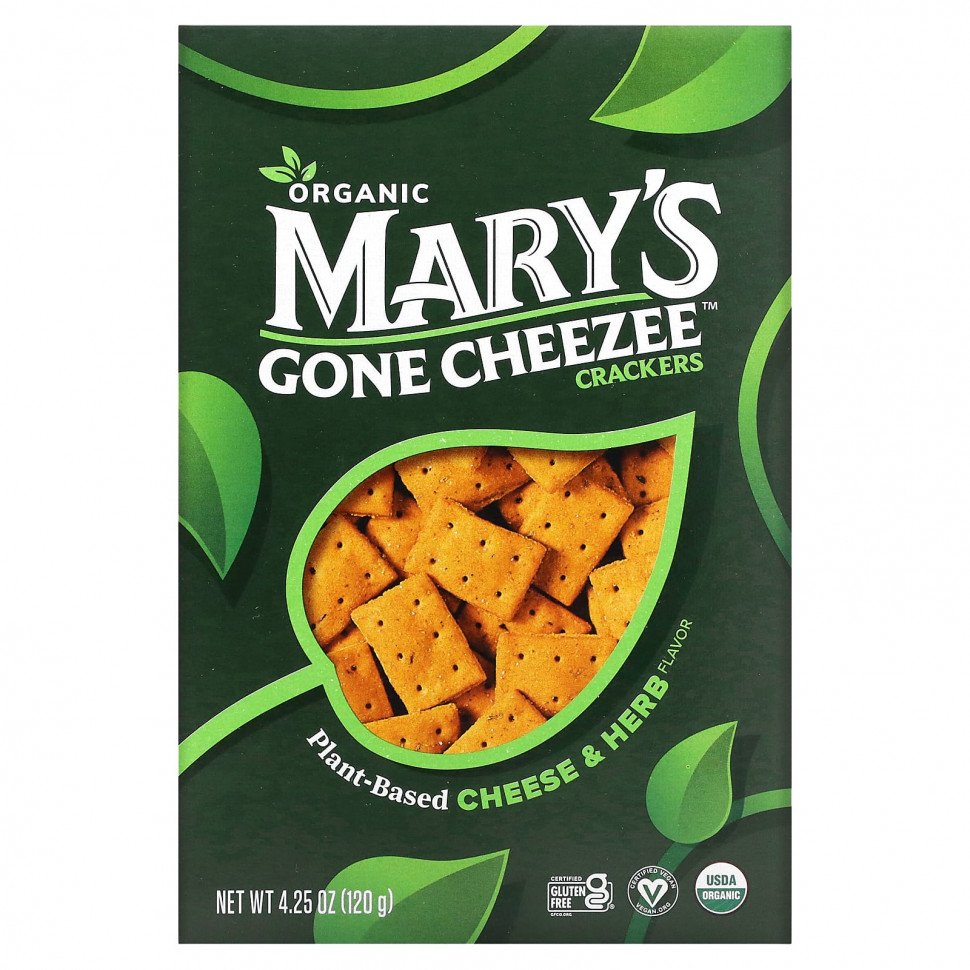 ���� ������ (Iherb) Mary's Gone Crackers, Mary's Gone Cheezee Plant-Based Cheese & Herb, 4.25 oz (120 g), ������ �� 1160 ���