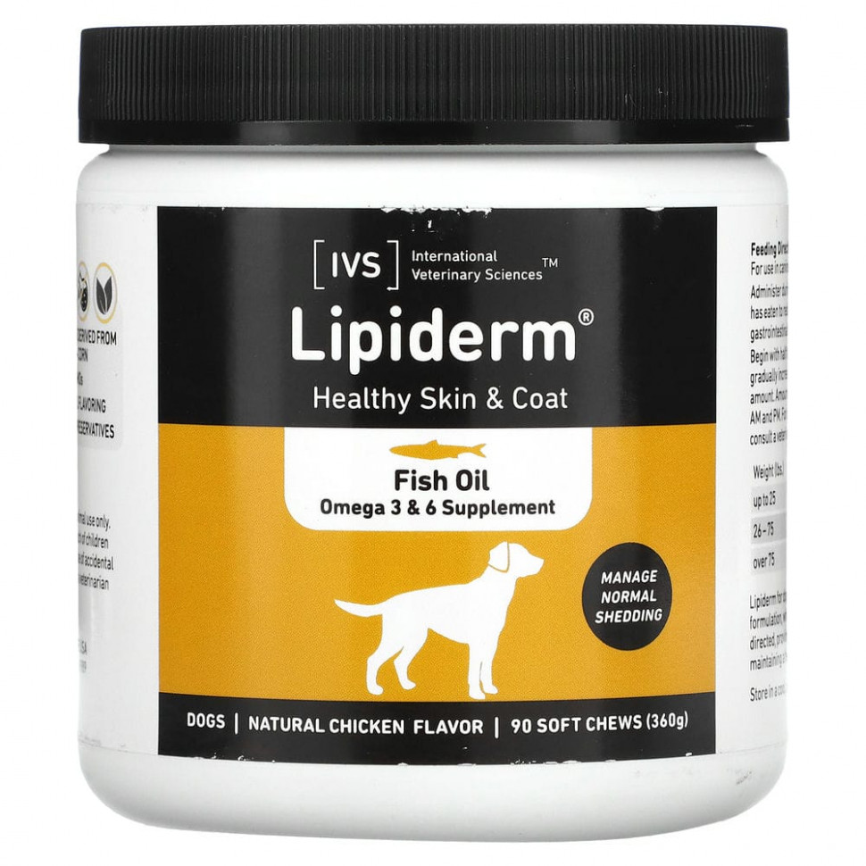 ���� ������ (Iherb) International Veterinary Sciences, Lipiderm, ��� �������� ���� � ������, ��� �����, ����������� ������, 90 ����������� ��������, ������ �� 4700 ���