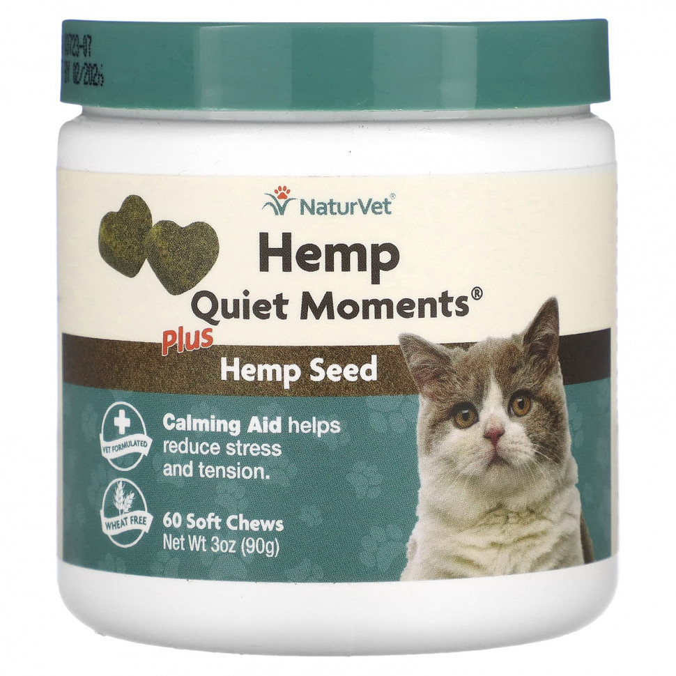 ���� ������ (Iherb) NaturVet, Hemp Quiet Moments Plus, ��� �����, 60 ����������� ��������, 90 � (3 �����), ������ �� 1700 ���