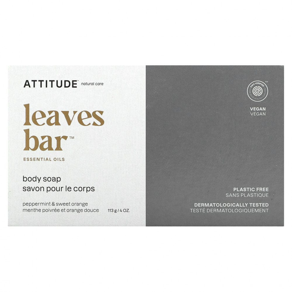 ���� ������ (Iherb) ATTITUDE, Leaves Bar, ���� ��� ����, �������� ���� � ������� ��������, 113 � (4 �����), ������ �� 1260 ���