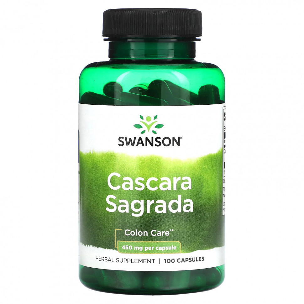 ���� ������ (Iherb) Swanson, Cascara Sagrada, 450 ��, 100 ������, ������ �� 1380 ���