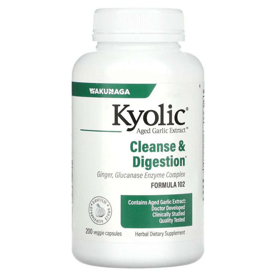 ���� ������ (Iherb) Kyolic, Aged Garlic Extract, ����������� �������� �������, ��� �������� ���������� ������ � ��������� �����������, ������� 102, 200 �������������� ������, ������ �� 4510 ���