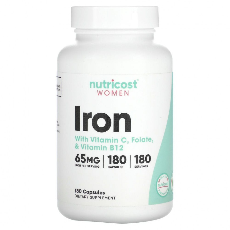 ���� ������ (Iherb) Nutricost, ��� ������, ������, � ��������� C, ������� � ��������� B12, 65 ��, 180 ������, ������ �� 3290 ���