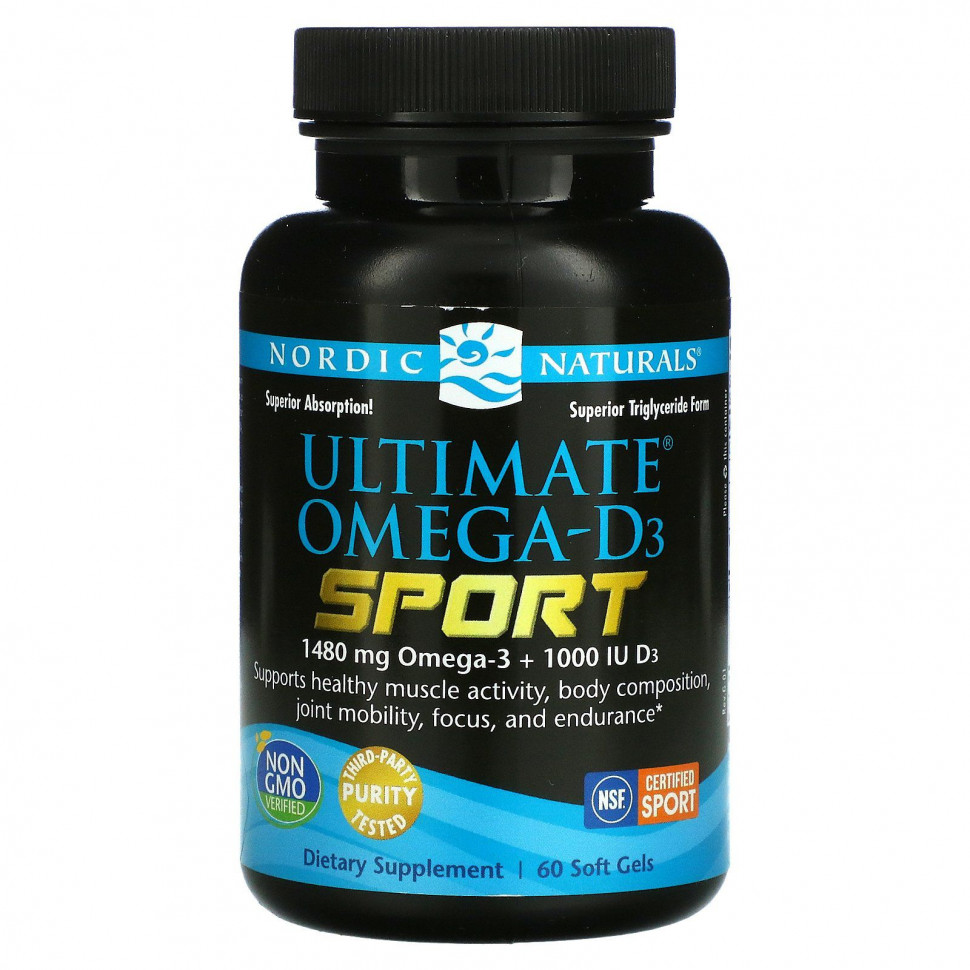 ���� ������ (Iherb) Nordic Naturals, Ultimate �����-D3, Sport, 60 ������, ������ �� 5040 ���