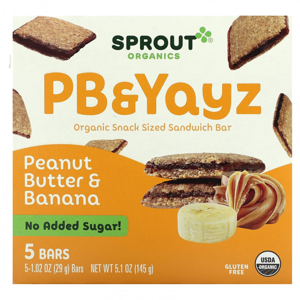 ���� ������ (Iherb) Sprout Organics, PB & Yayz, ������������ �������-�������� ��� ������, ���������� ����� � �����, 5 ����������, 29 � (1,02 �����), ������ �� 1390 ���