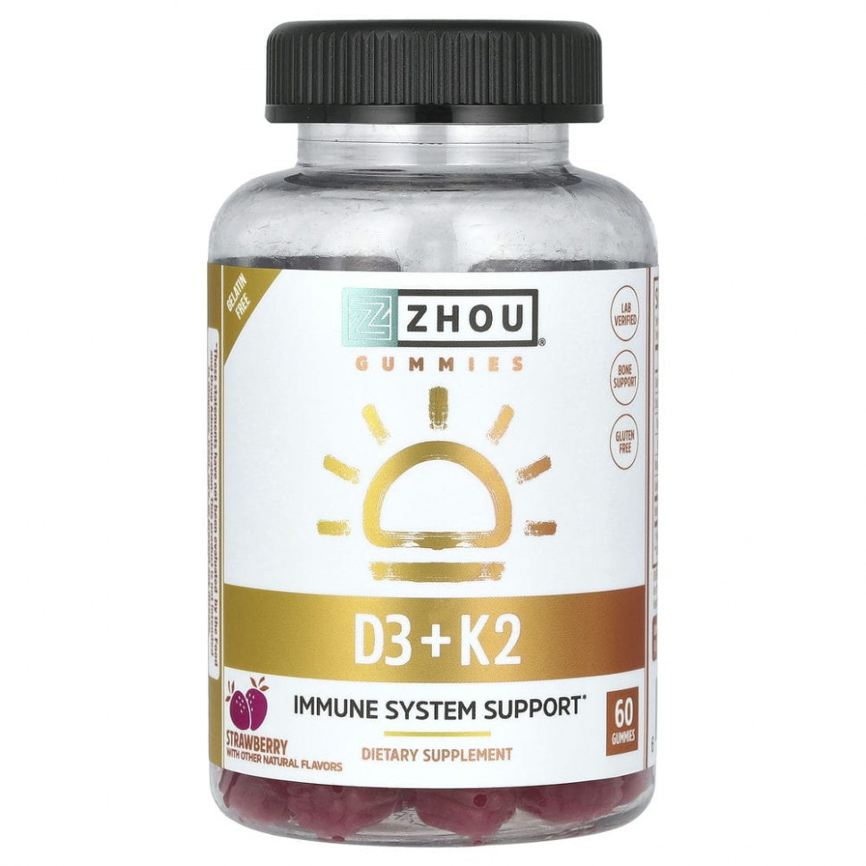 ���� ������ (Iherb) Zhou Nutrition, K2 + D3, ��������, 60 ����������� ��������, ������ �� 2920 ���