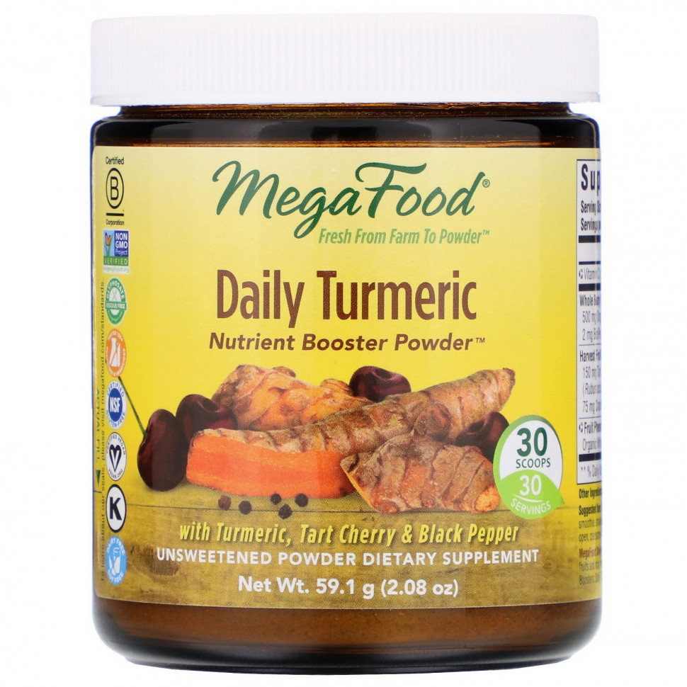���� ������ (Iherb) MegaFood, Daily Turmeric, ����������� ������� � �������, ��� ������, 59,1 � (2,08 �����), ������ �� 3960 ���