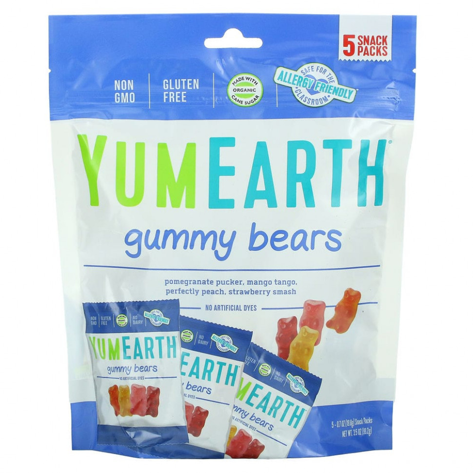 ���� ������ (Iherb) YumEarth, ����������� �����, ����� � ������������, 5 �������� ������, ��� ������ 19,8 � (0,7 �����), ������ �� 1160 ���