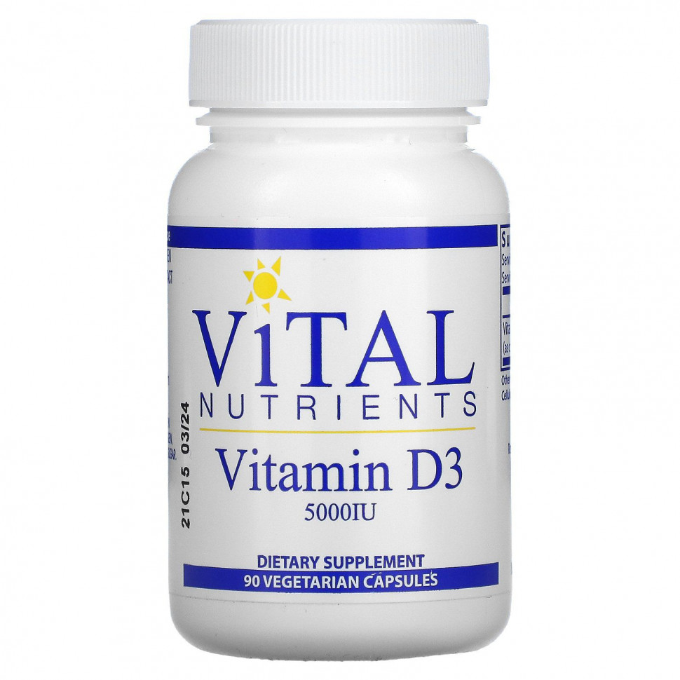 ���� ������ (Iherb) Vital Nutrients, ������� D3, 5000 ��, 90 �������������� ������, ������ �� 5070 ���