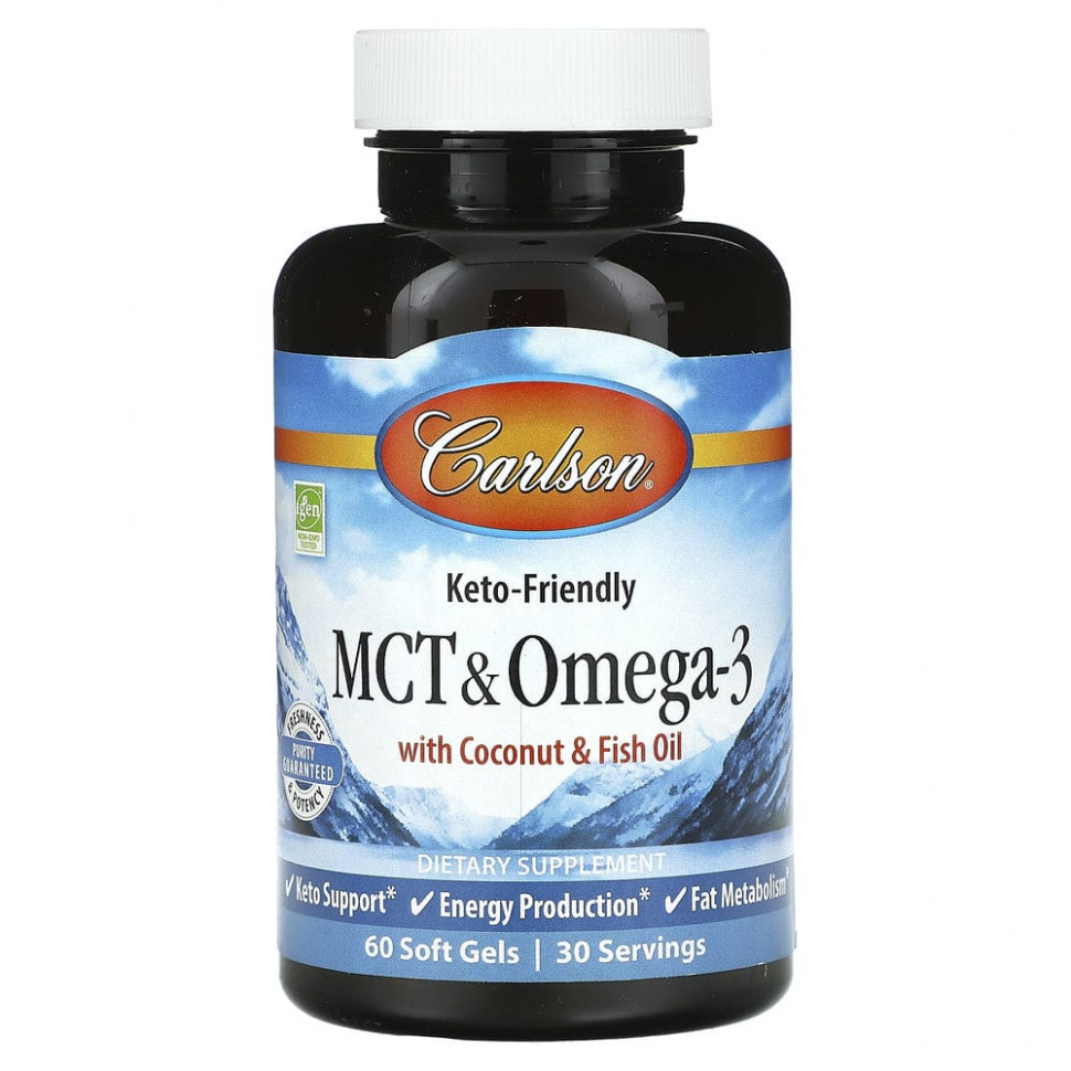 ���� ������ (Iherb) Carlson, MCT � �����-3 � ������� � ������ �����, 60 ������ ��������, ������ �� 3050 ���