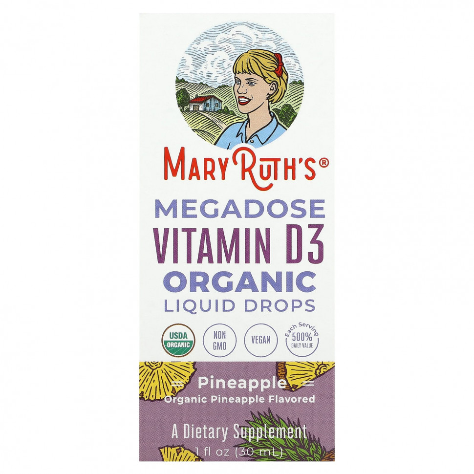 ���� ������ (Iherb) MaryRuth Organics, ������������ ������ ����� � ��������� D3 Megadose, � ��������, 30 �� (1 ����. �����), ������ �� 2910 ���
