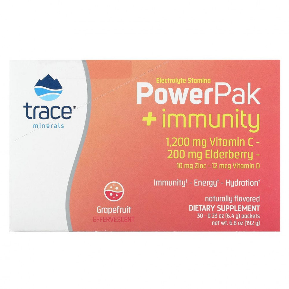 ���� ������ (Iherb) Trace Minerals �, Electrolyte Stamina, PowerPak + Immunity, ���������, 30 ��������� �� 6,4 � (0,23 �����), ������ �� 3880 ���