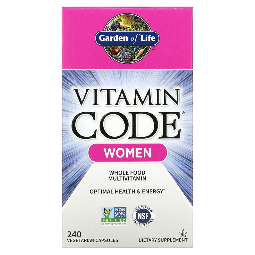 ���� ������ (Iherb) Garden of Life, Vitamin Code, �������������� �� ������� ��������� ��� ������, 240 �������������� ������, ������ �� 12150 ���