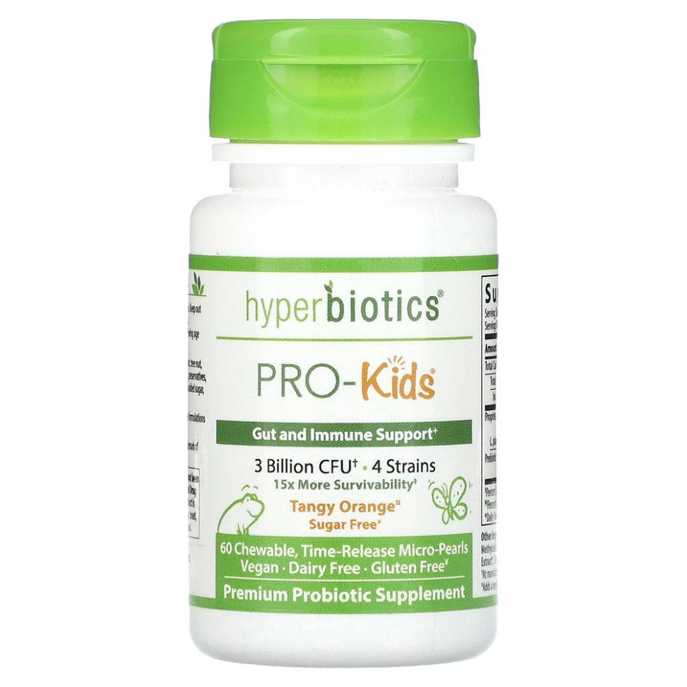 ���� ������ (Iherb) Hyperbiotics, PRO-Kids, ��� ������, ���������� ��������, 3 ���� ���, 60 ��������� �����������, ������ �� 4380 ���