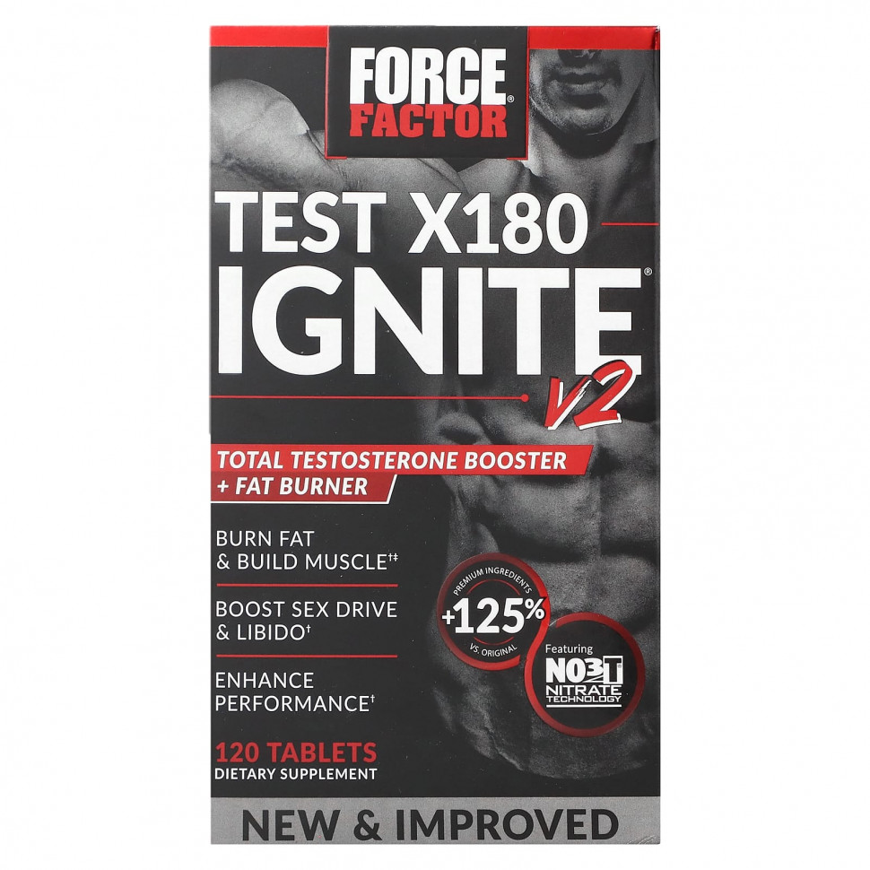 ���� ������ (Iherb) Force Factor, Test X180 Ignite V2, �������� ��� ��������� ������ ������������ � �������� ����, 120 ��������, ������ �� 8710 ���